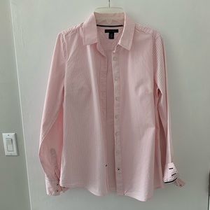 Tommy Hilfiger Pink and White Pinstripe Shirt
